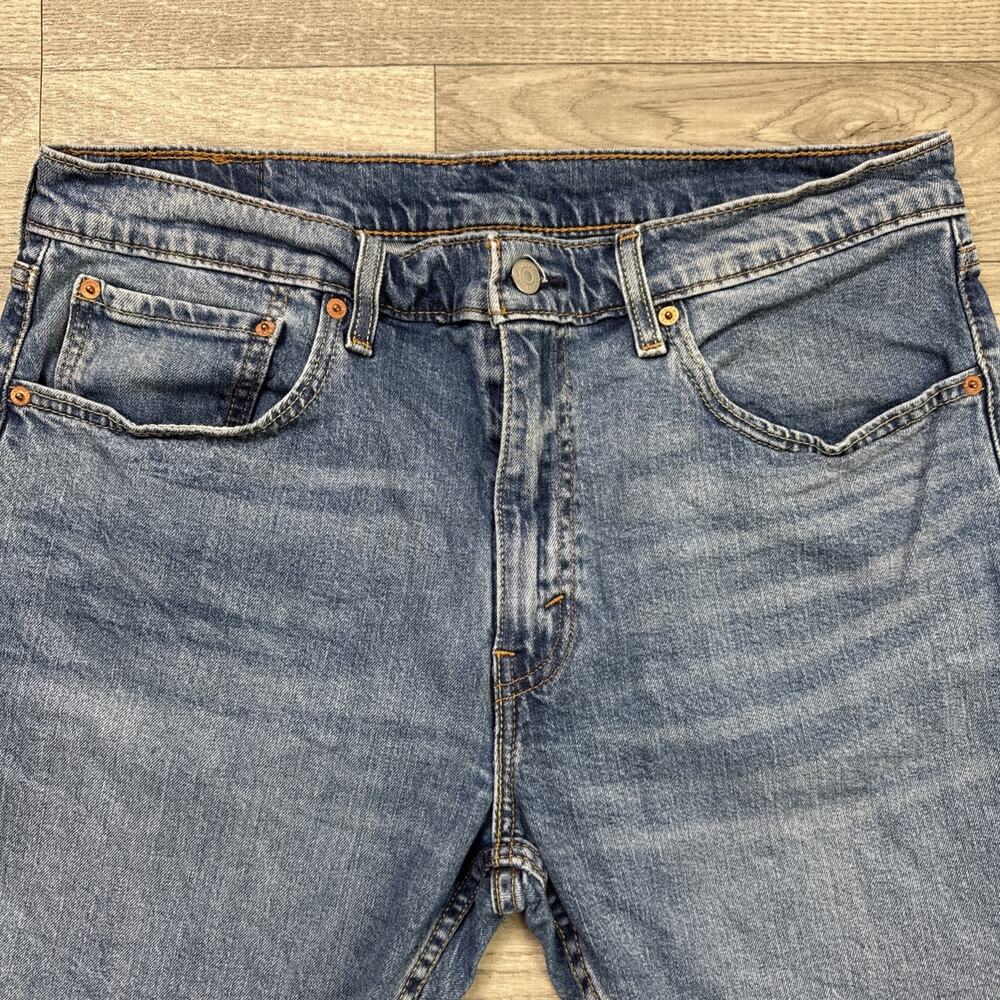 Levi's 412 Slim Fit 9" Inseam Denim Jean Shorts Cut Off Medium Wash sz 36 - Picture 2 of 5
